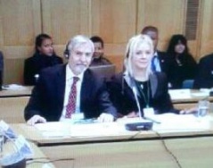25. јануар 2017. Председник Одбора за људска и мањинска права и равноправност полова Мехо Омеровић и чланица Одбора Љиљана Малушић на Конференцији о људским правима и владавини права